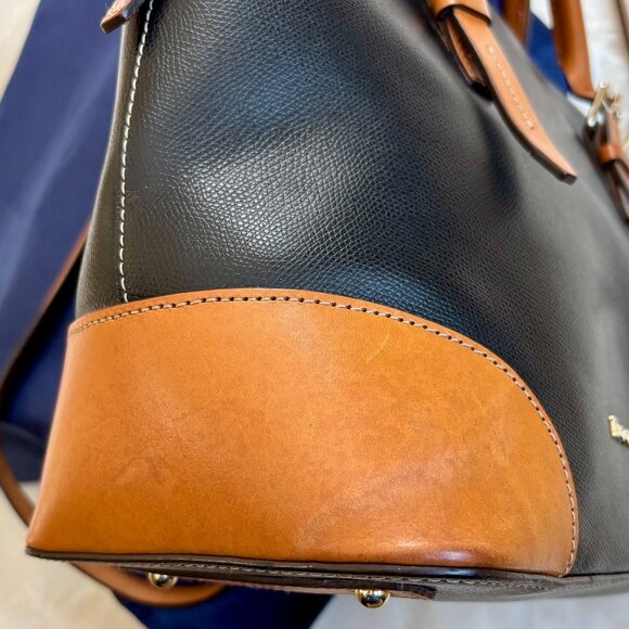 Dooney & Bourke Claremont Leather Black/Brown Domed Satchel/Crossbody/Sh… - Picture 8 of 16